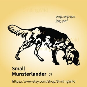 Kleiner Munsterlander svg Clip Art, Jagdhund Dufttracking, Schnüffelhund schneidbare Illustration, Munsterlander Vektorgrafik