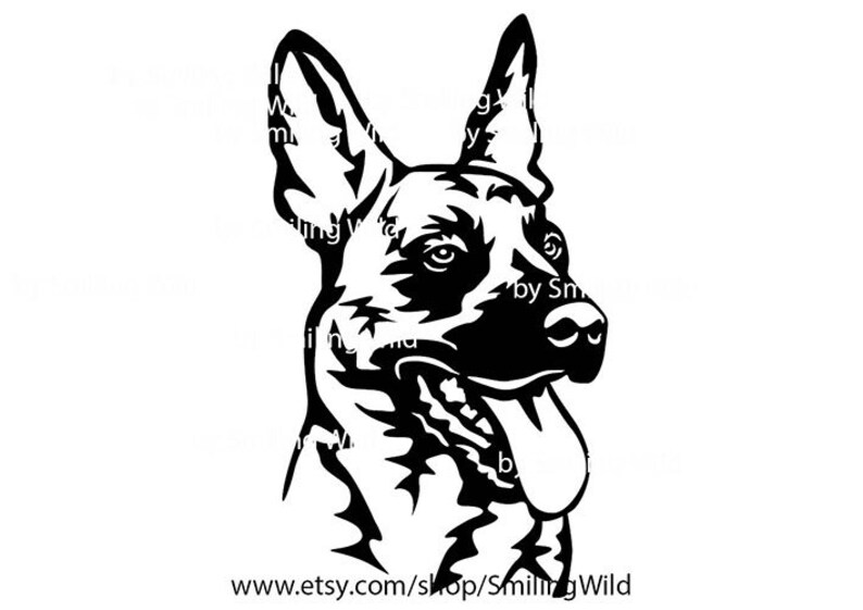 Download Dutch Shepherd svg portrait dog head clipart Dutch ...