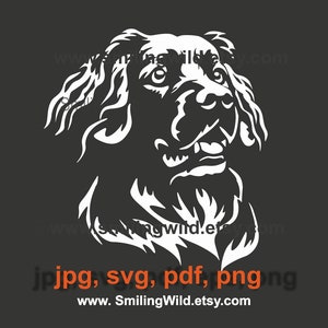 Stabij hond svg & png clipart portret - realistische witte hoektand clipart lasergesneden hond hoofd vector bestand Graveerbare cricut hond hoofd