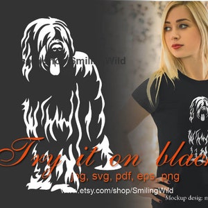 Briard Hund schneidbare digitale Datei, Briard Vektor Grafik Hund Clip Art Illustration