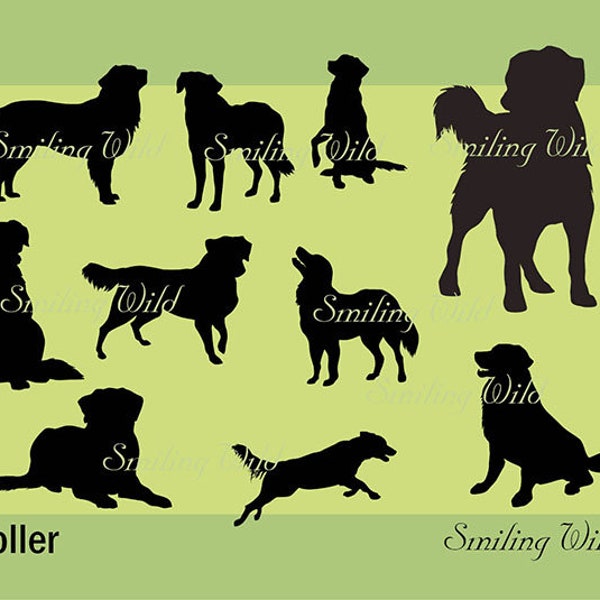 toller dog silhouette printable svg vector graphic Nova Scotia Duck Tolling Retriever ownload commercial use cuttable cutting digital