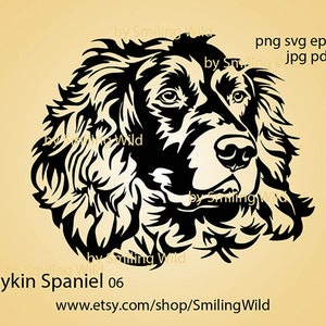 Boykin Spaniel svg Kopf Vektorgrafik, Jagdhundlogo Clipart Schnittdatei, Boykin Spaniel Design Cricut schneidbar