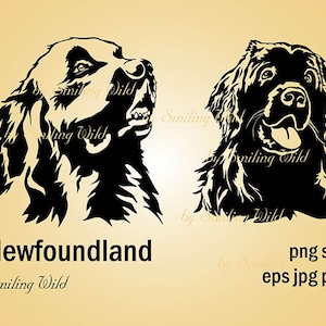 newfoundland svg clipart dog design art printable newfoundland silhuette cutout vector graphic instant download commercial use