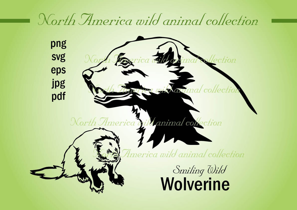 Download Wild Animal Svg Wolverine Clipart Vector Graphic Art Png Eps Etsy