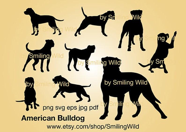 Download American Bulldog svg dog silhouette cut file cuttable ...
