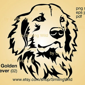 Golden Retriever svg png cane clipart - file laser ritratto cricut - carino cane clipart file tagliato testa tagliabile al laser vettore - arte artigianale cane