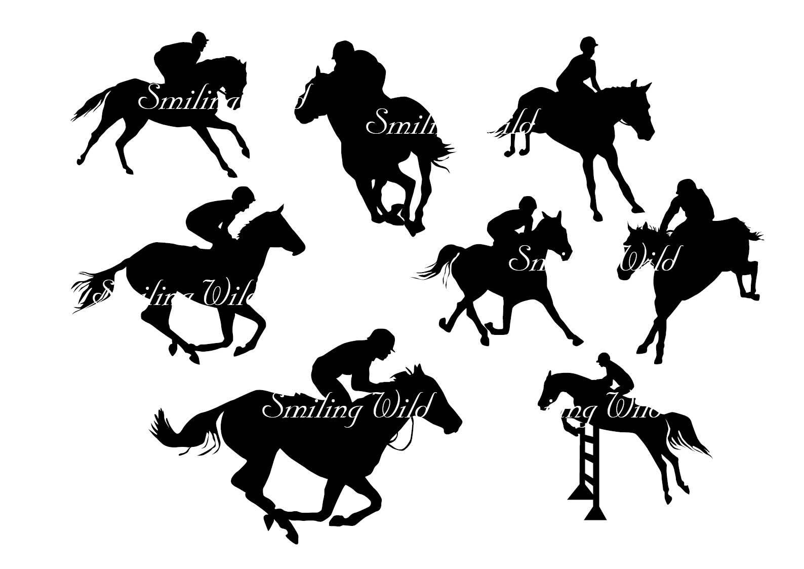 Jockey Running Horse Silhouette Svg Clipart Horse Png Vector Etsy Ireland