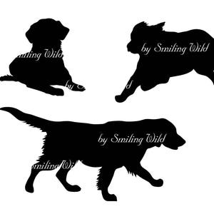 Golden retriever svg silhouette clipart dog cut file printable retriever png commercial use vector graphic art digital retriever dog image 4