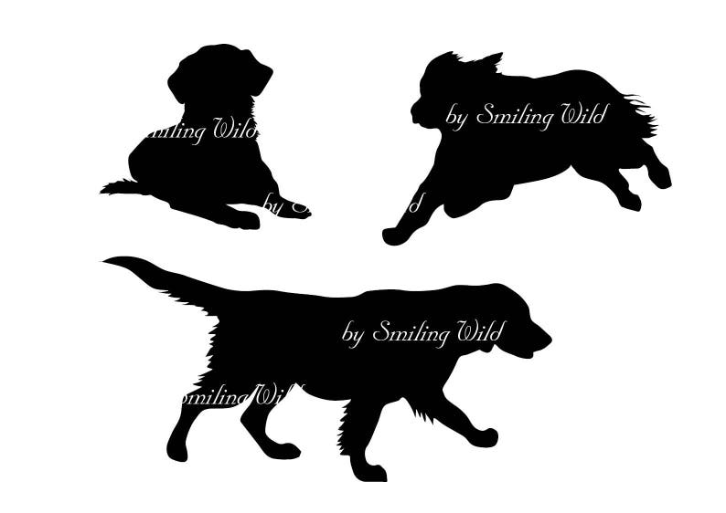 Golden retriever svg silhouette clipart dog cut file printable retriever png commercial use vector graphic art digital retriever dog image 4