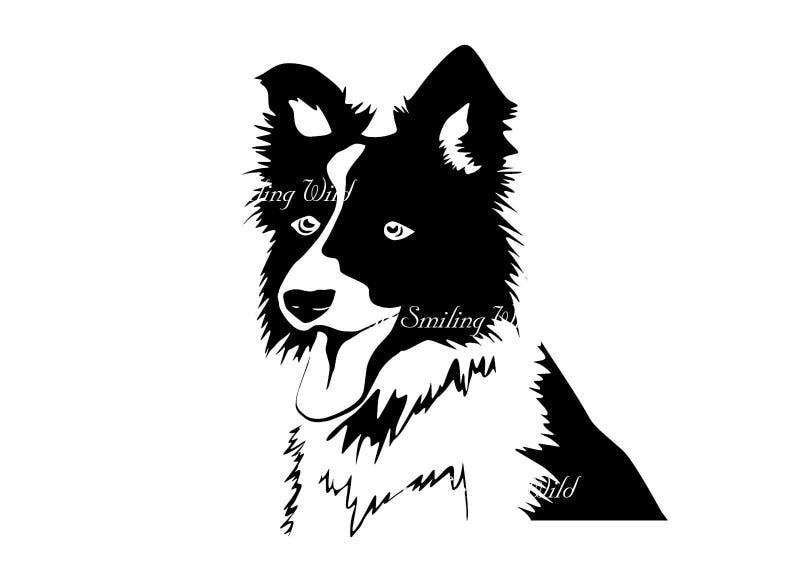 Download Border collie png vector graphic art svg silhouette | Etsy