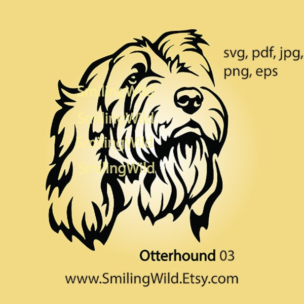 Otterhound svg clipart cuttable dog head portrait for vector logo Otterhound cut file cricut digital design
