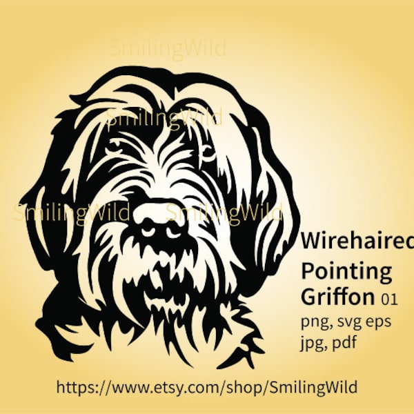 Wirehaired Pointing Griffon svg vector graphic cuttable clip art