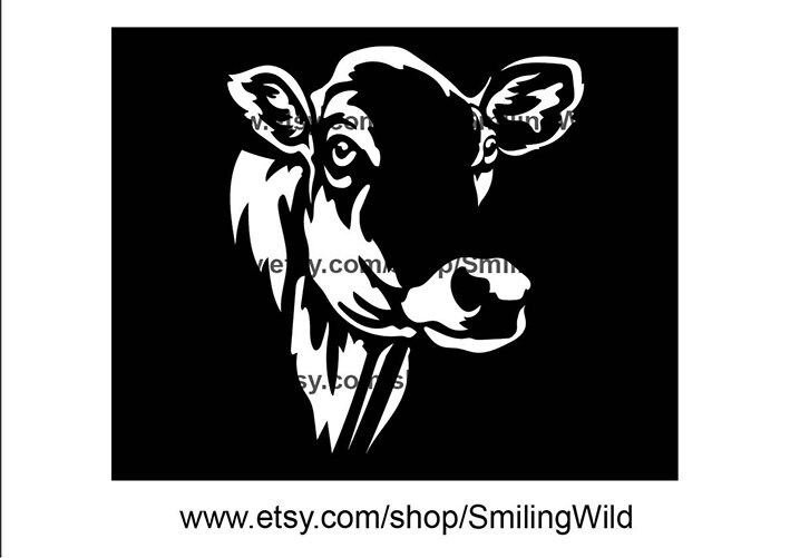 Jersey Cow Face Svg Clip Art Digital Portrait Jersey Cattle - Etsy UK