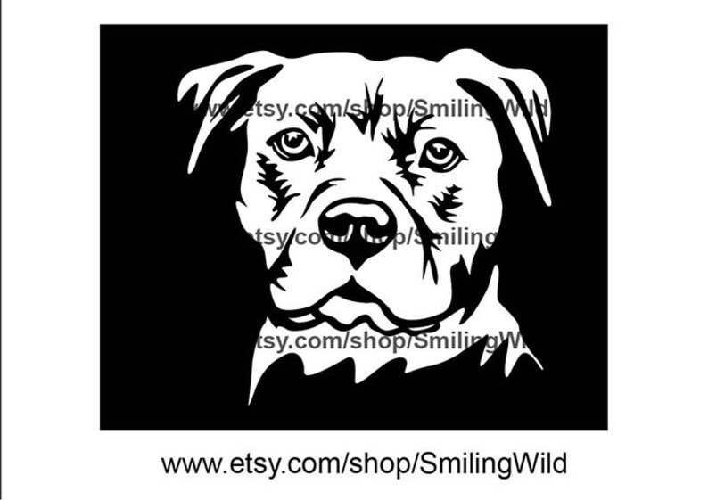 Download American Staffordshire Terrier svg face White Print on ...