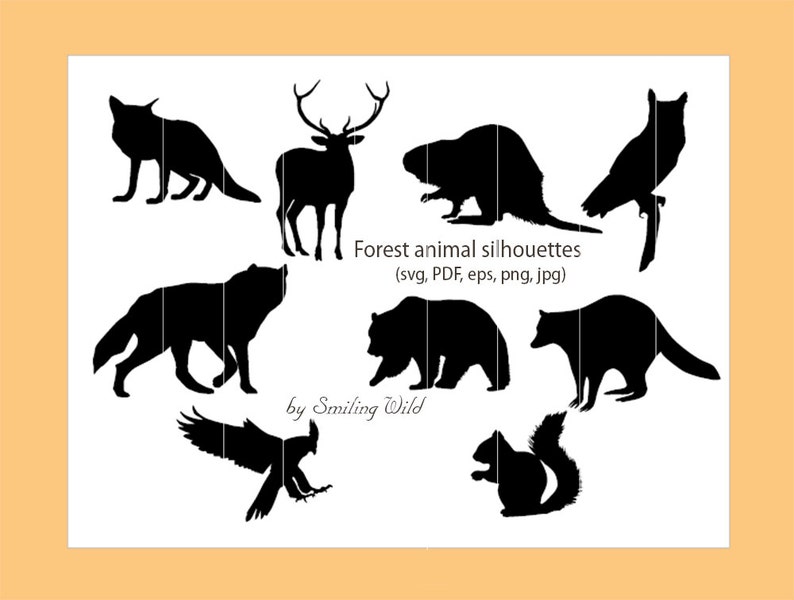 Download Clipart Forest Animal Silhouettes Fox 1st Set Beaver Woodland Animals Animal Art Svg Files For Silhouette Wolf Art Animal Art Clip Art Art Collectibles Safarni Org