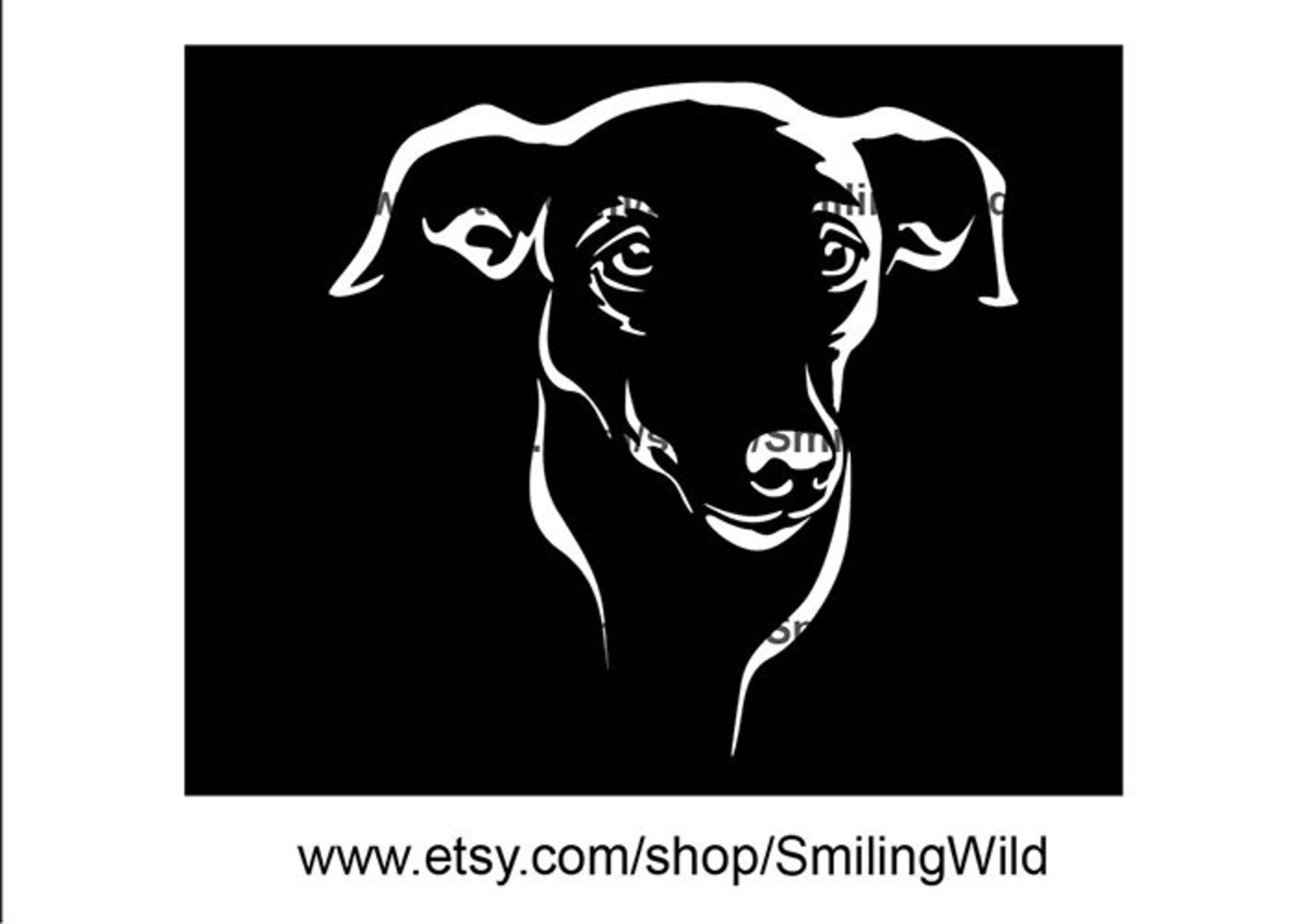 Whippet svg dog breed cut file White vector graphic Whippet | Etsy
