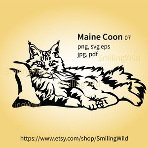 Maine Coon Cat tête svg portrait, chat mignon vecteur visage profil Maine Coon laser coupe logo fichier couper cricut design numérique
