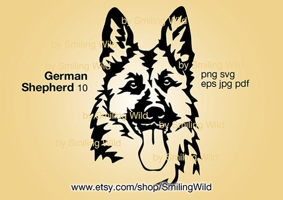 Download Art Collectibles Clip Art Silhouette Cut Files Commercial Use Dog Clipart Cricut German Shepherd Svg