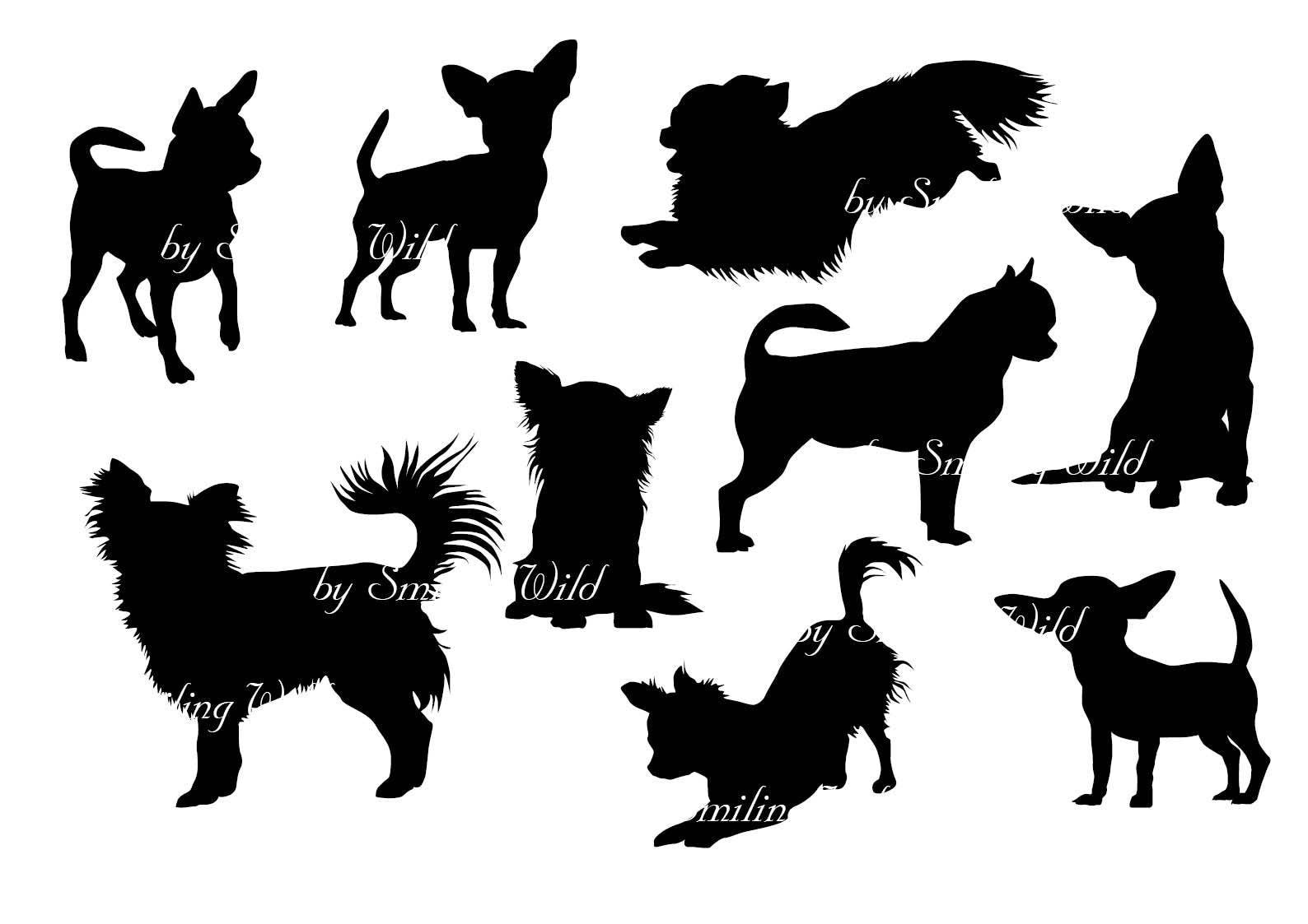 Chihuahua svg silhouette png clipart cut file dog printable | Etsy