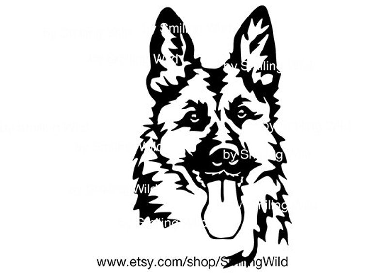 German Shepherd 10 Portrait Svg Peeking Dog Clipart Cut File - Etsy