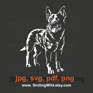 Lachende Australian Cattle Dog Graveerbare ClipArt SVG voor Cricut en doe-het-zelfprojecten, blauw heeler svg ontwerp