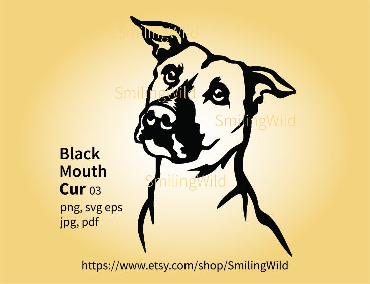 Black Mouth Cur Face Svg Clip Art Vector Graphic File Black - Etsy Canada