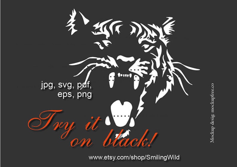 Tiger svg portrait White Print on Black roaring angry tiger in the night vector grapic art artwork digital design cut file cuttable cut file