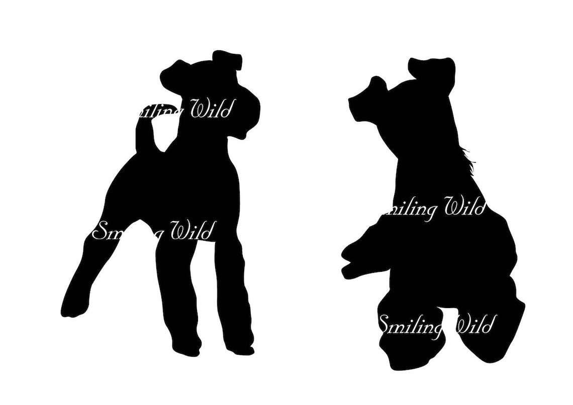 Fox Terrier svg silueta png clipart cutout archivo vectorial | Etsy