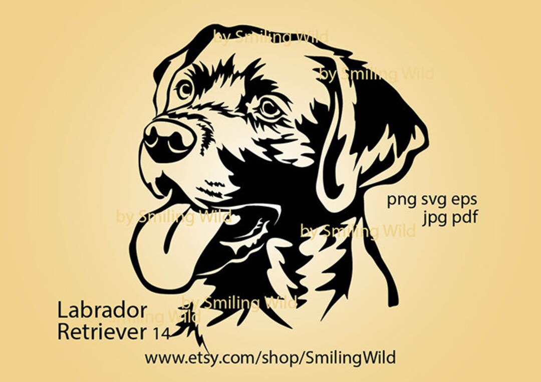 Labrador Retriever Svg Lab Black Dog Vector Graphic Art Labrador ...