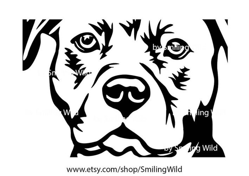 Download American Staffordshire Terrier 03 svg dog portrait clipart ...