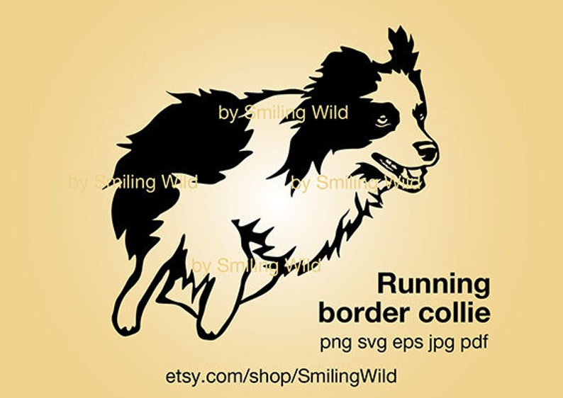 Download Running border Collie svg dog cut file cuttable vector ...