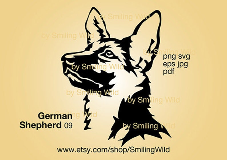 German Shepherd Portrait Dog Svg Cricut German Shepherd Vector - Etsy