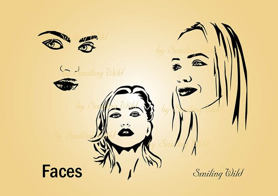 Download Woman Face Svg Clipart Portrait Silhouette Smiling Blonde Etsy