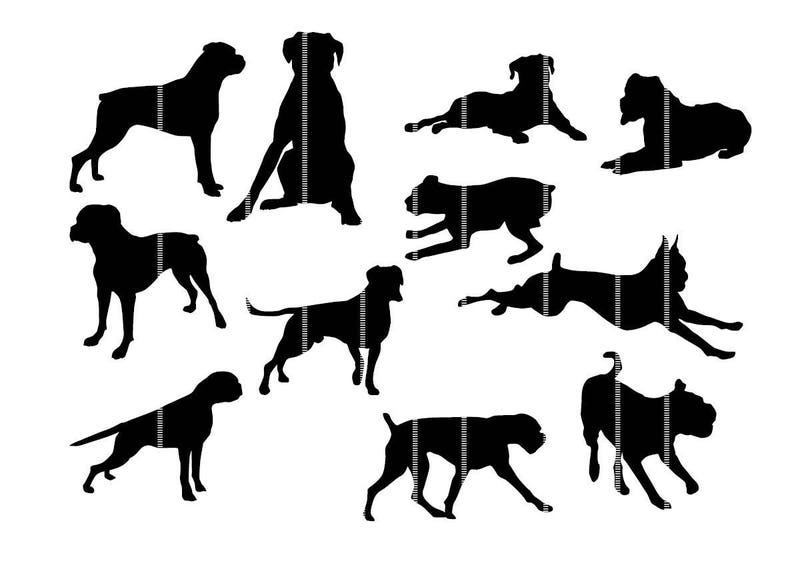 Dog svg boxer dog art clipart silhouette dog vector graphic | Etsy