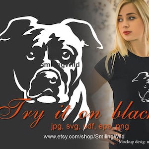 American Staffordshire Terrier svg vettore bianco faccia ritratto, AmStaff clip art png file di taglio cricut design digitale