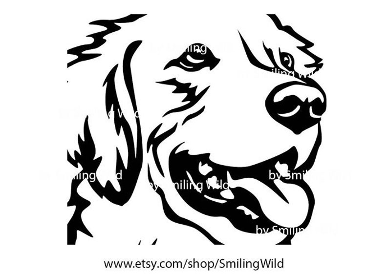 Download Golden retriever 09 head svg clipart smiling cute dog | Etsy