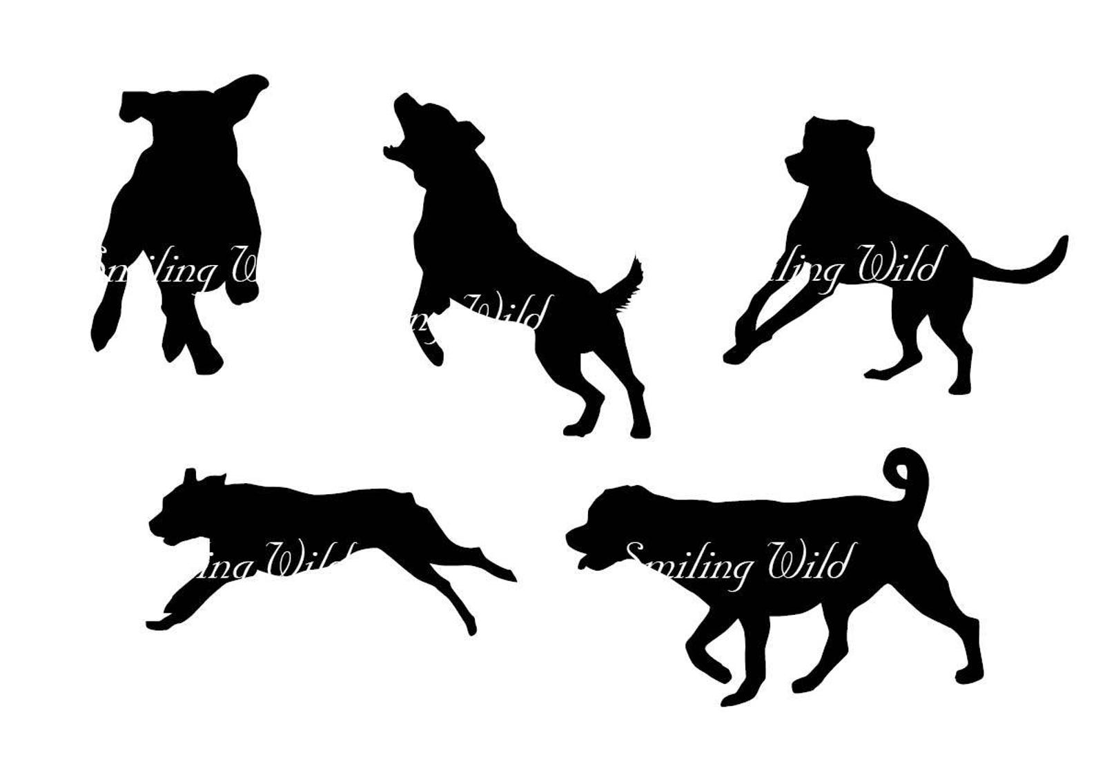 Rottweiler svg hond clipart silhouet springende hond rennen - Etsy