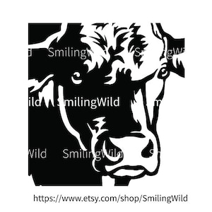 Beefmaster Svg Bull Vector Portrait, Cattle Clip Art, Beefmaster Head ...