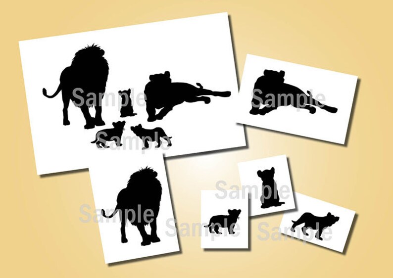 Download Lion family svg silhouette art printable lion clipart | Etsy