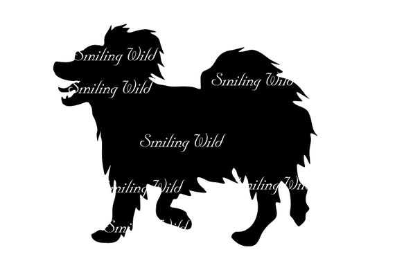 パピヨン犬 SVG シルエット クリップアート 印刷可能 パピヨン犬