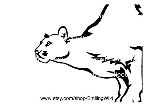 Moutain Lion Svg Puma Svg Portrait Wild Animal Vector Graphic Etsy