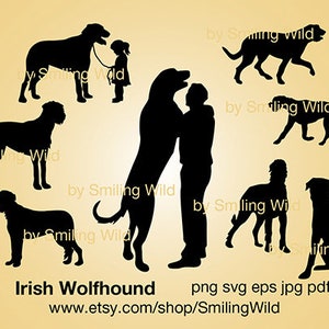Irish Wolfhound svg silhouette dog clipart cut file cuttable cricut Irish Wolfhound digital design vector graphic art artwork