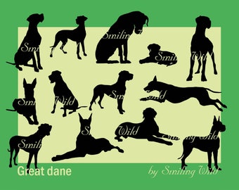 great dane silhouette svg clipart Deutsche Dogge silhouette German Mastiff svg Dogue Allemand digital vector graphic art great dane cut file