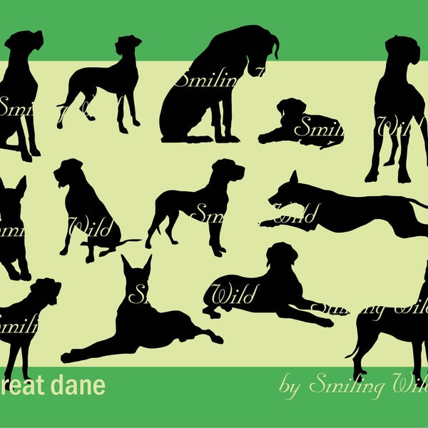 great dane silhouette svg clipart Deutsche Dogge silhouette German Mastiff svg Dogue Allemand digital vector graphic art great dane cut file