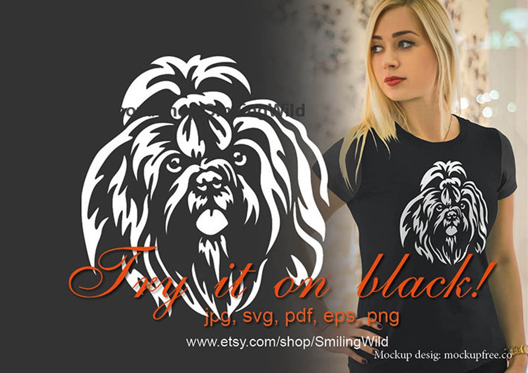 Shih Tzu Svg White Vector Art Portrait Cute Dog Cut File - Etsy Australia