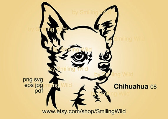 Chihuahua Svg Portrait Clipart Chihuahua Dog Breed Vector Etsy