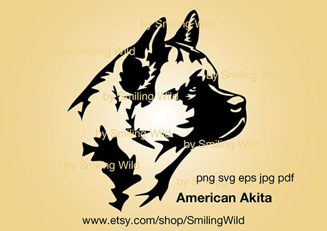 American Akita svg dog cut file cuttable vector graphic art | Etsy