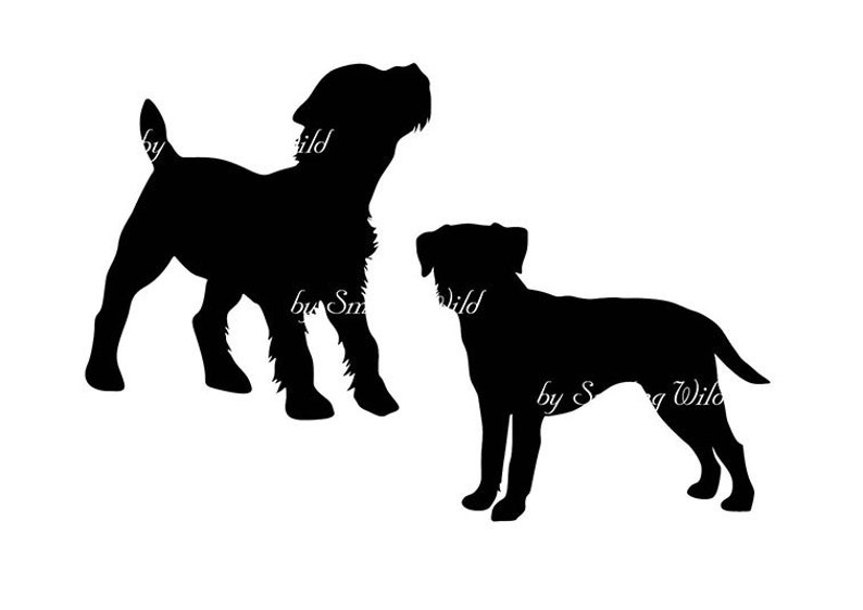 Border Terrier Silhouette Svg Clipart Png Cutout Border - Etsy
