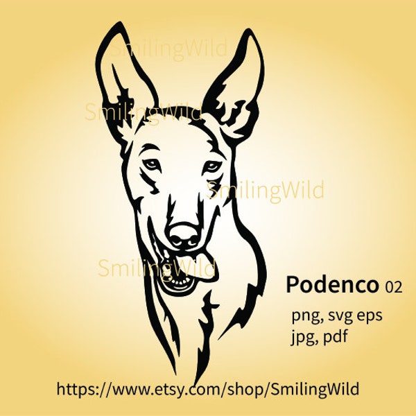 Podenco dog svg vector graphic digital file, Podenco clip art