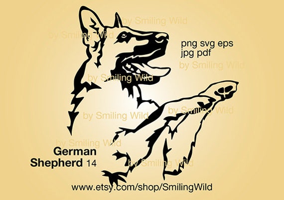 Download Free German Shepherd Svg Smiling Dog Cut File Vector Graphic Art Etsy SVG Cut Files
